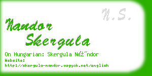 nandor skergula business card